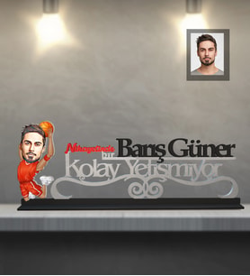 Kişiye Özel Basketbolcu Karikatürlü Kolay Yetişmiyor Ahşap Biblo Bay-1