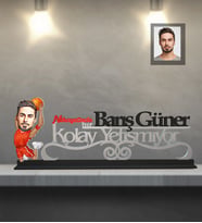 Kişiye Özel Basketbolcu Karikatürlü Kolay Yetişmiyor Ahşap Biblo Bay-1