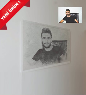 Kişiye Özel Karakalem Tasarımlı Kanvas Tablo 50x70 - MODEL 1