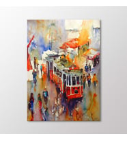 Arty Tablo Suluboya Tramvay Tablo (Karışık)