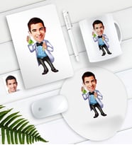 BK Gift Kişiye Özel Bay Kimya Mühendisi Karikatürlü Defter Kalem Kupa Mouse Pad Seti-2 (Model 1)
