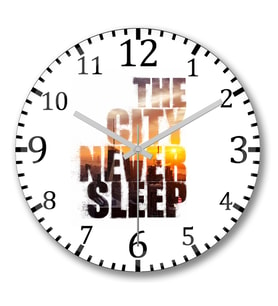 The City Never Sleep Duvar Saati Bombeli Gercek Cam