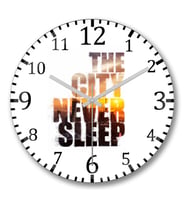 The City Never Sleep Duvar Saati Bombeli Gercek Cam