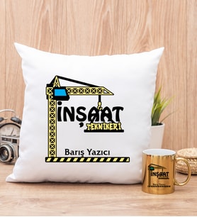 İnşaat Teknikeri Yastık ve Gold Kupa Bardak