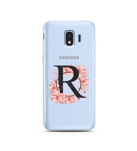Pembe Çiçekli Harf Tasarım Süper Şeffaf Silikon Telefon Kılıfı Samsung J2 Pro (2