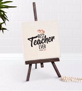 BK Gift Kişiye Özel En İyi Öğretmen Şovaleli Doğal Taş-13 (Beyaz)