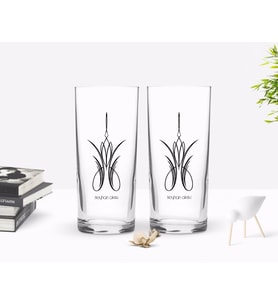 BK Gift Kişiye Özel Renkli Baskılı İsimli Tasarımlı İkili Rakı Bardağı Seti-117 (Beyaz)