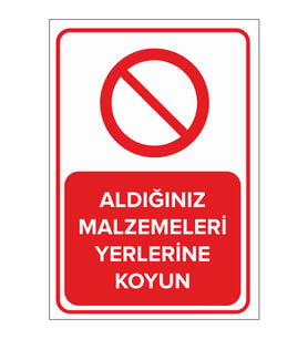 MIGNATIS - Aldığınız Malzemeleri Yerlerine Koyun Levhası - Sac Malzeme 35x50cm