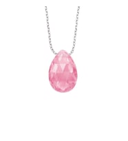 Gümüş Pembe Damla Taşlı Kolye