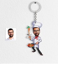 BK Gift Kişiye Özel Bay Chef Karikatür Anahtarlık  1