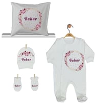 Pia Baby Gl 1904-04 İsme Özel Yastık Tulum Set