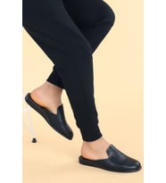 Ceyo 9823-16 Bohça Çeyiz Damat Terliği Hediyelik Erkek Terlik (Siyah)