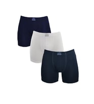 Malabadi 3 lü Paket Erkek Uzun Paçalı Boxer 073 3M073 (Lacivert-Beyaz)