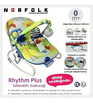 Norfolk Rhythm Titreşimli ve Müzikli Ev Tipi Ana Kucağı Ana Dizi - Orman Hayvanları Mavi
