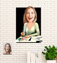 Kişiye Özel Hediye Grafik Tasarımcı Karikatür Ahşap Tablo