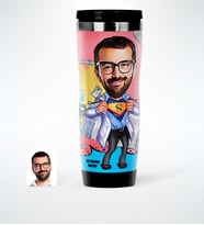 BK Gift Kişiye Özel Bay Doktor Karikatürlü Çelik Termos Bardak  2