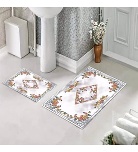 Banyo Halısı Ikili Klozet Takımı Kaymaz Tabanlı (60 xm x 100 cm + 40 cm x 60 cm) 