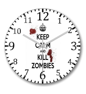 Kill Zombies Twd Duvar Saati Bombeli Gercek Cam