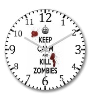 Kill Zombies Twd Duvar Saati Bombeli Gercek Cam