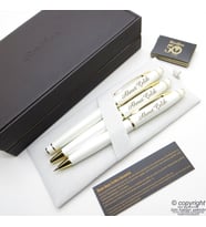 Scrikss 35 3'lü Set Beyaz Altın Ahşap Deri Kutulu  Dolma Kalem + Tükenmez Kalem + Versatil Kalem Set  Scrikss Kalem  İsme Özel Kalem  Hediyelik Kalem