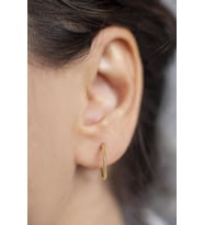 Elika Silver Altın Kaplama Halka 925 Ayar Gümüş Küpe (STD)