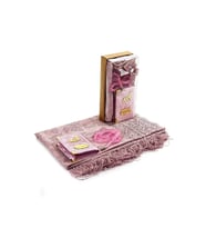 Kadife Kaplı Yasin Kitabı - Cep Boy - İsme Özel Plakalı - Tül Şallı - Tesbihli - Kutulu - Pembe Renk - İslami Hediyelik