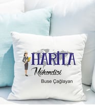 Kişiye Özel Harita Mühendisi Yastığı ( Bayan )