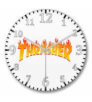 Transparent Thrasher Duvar Saati Bombeli Gercek Cam