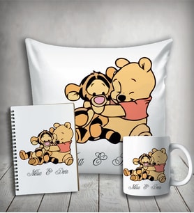 Kişiye Özel Winnie & Tigger Yastık & Kupa & Defter