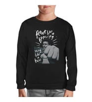 Muhammad Ali - Float Like a Butterfly Siyah Çocuk Sweatshirt