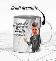 Nihayetinde Kolay Yetişmiyor Karikatürlü Beyaz Kupa Bardak