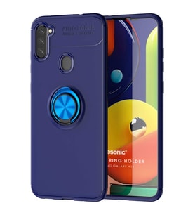 Microsonic Samsung Galaxy A11 Kılıf Kickstand Ring Holder Lacivert