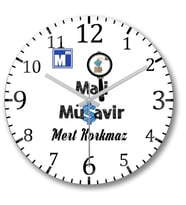 İsme Ve Kişiye Mali Müşavir Duvar Saati Bombeli Gercek Cam