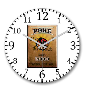 Poke Rodeo Duvar Saati Bombeli Gercek Cam