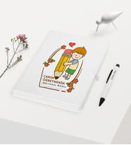BK Gift Kişiye Özel Canım Öğretmenim Temalı Beyaz Defter Kalem Hediye Seti - 1
