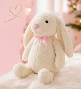 Uyku Arkadaşım Uzun Kulak Bunny Peluş Tavşan 65 cm (Beyaz)