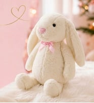 Uyku Arkadaşım Uzun Kulak Bunny Peluş Tavşan 65 cm (Beyaz)