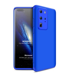 Microsonic Huawei P40 Pro Kılıf Double Dip 360 Protective Mavi