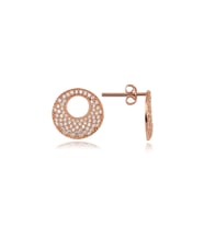 Gümüş Zirkon Taşlı Abiye Günlük Tasarım Model Küpe (Rose)