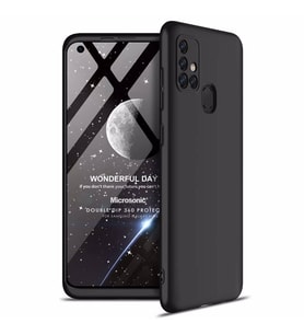Microsonic Samsung Galaxy M31s Kılıf Double Dip 360 Protective Siyah