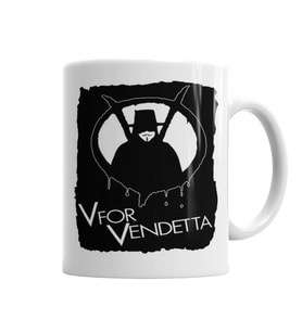 V For Vendetta Kupa Bardak Porselen