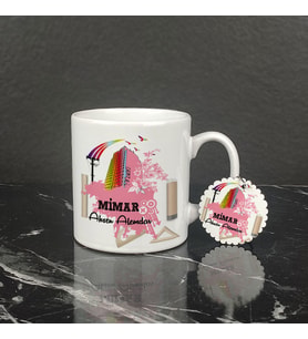 Mimar Kupa Bardak ve Anahtarlık Set 002