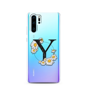 Papatya Harf Tasarım Süper Şeffaf Silikon Telefon Kılıfı Huawei P30 Pro  Y-Harfi