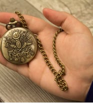 Kişiye Özel Retro Osmanlı Arma Kabartmalı Quartz Köstekli Saat