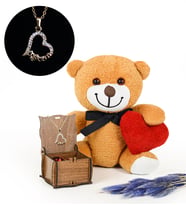 24a Altın Kaplama Melek Kolye Yanında Romantik Ayıcık 20 - 25 cm (Model 1)