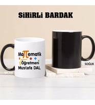 Matematik Öğretmeni Kupa Bardağı Sihirli (Beyaz)