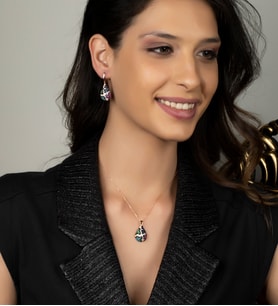 Gümüş Zirkon Taşlı Damla Tasarım Abiye Günlük Set (Rose)