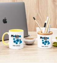 Makine Teknikeri Sarı Kupa Bardak Ve Kalemlik Hediye Seti