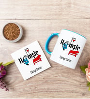Hemşir Mavi Kupa Bardak Ve Bardak Altlığı Seti