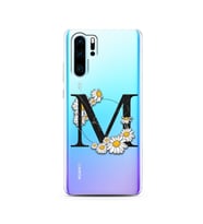 Papatya Harf Tasarım Süper Şeffaf Silikon Telefon Kılıfı Huawei P30 Pro  M-Harfi